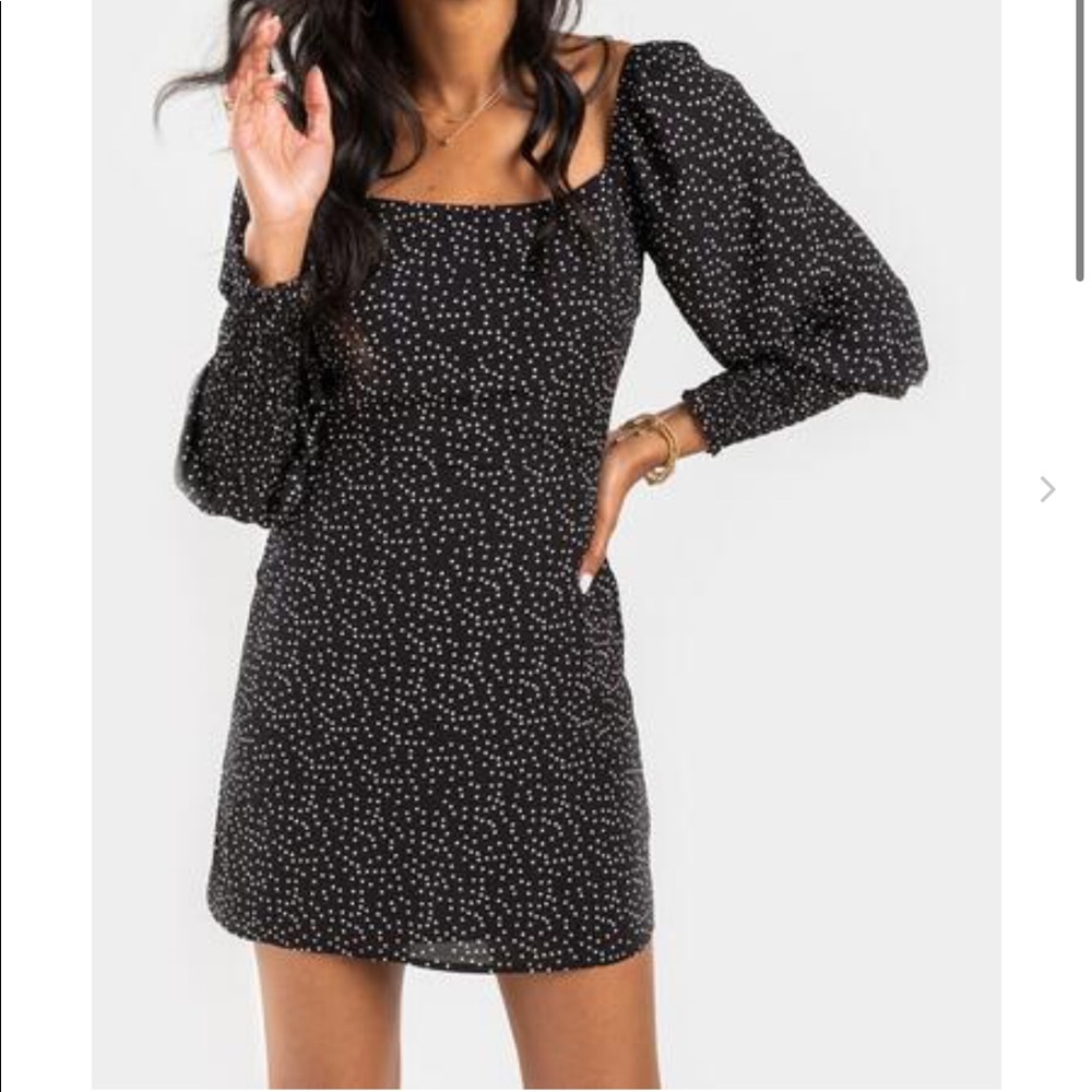❄️Souk+Sepia Black Polka Dot Midi Dress❄️